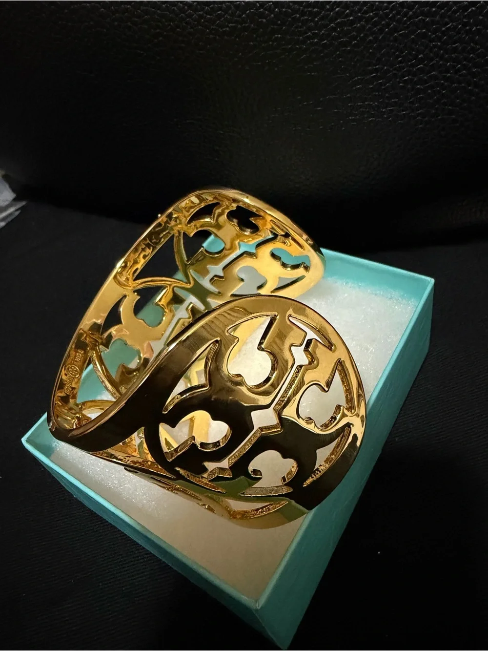 Tory Burch Gold Openwork Cuff Bracelet